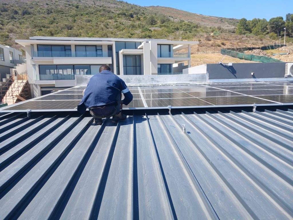 Solar panels installed on a residential property in Cape Town