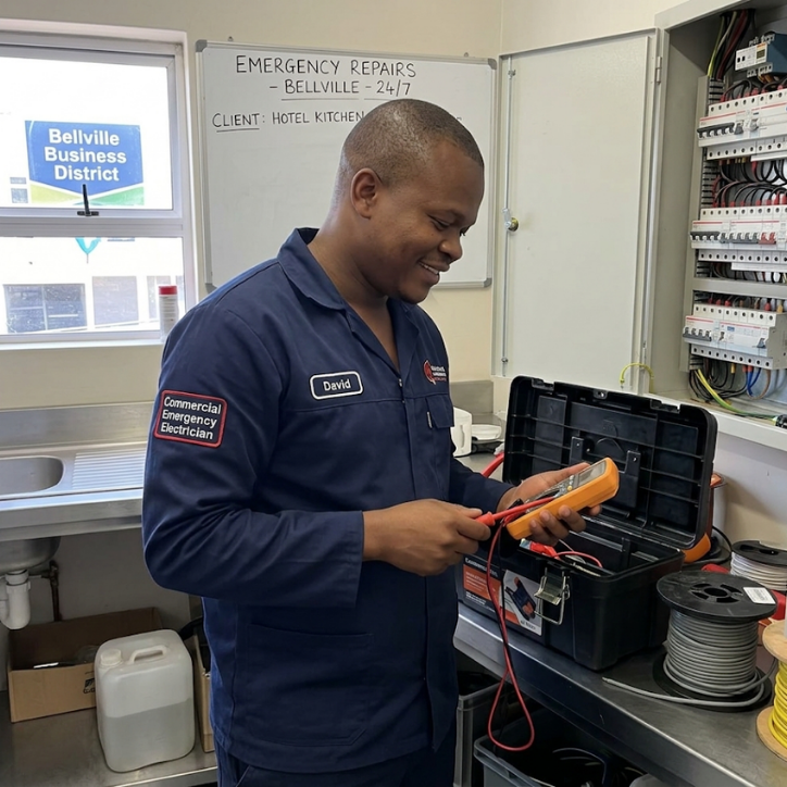 Commercial emergency electrician in Bellville by ROM Electrical