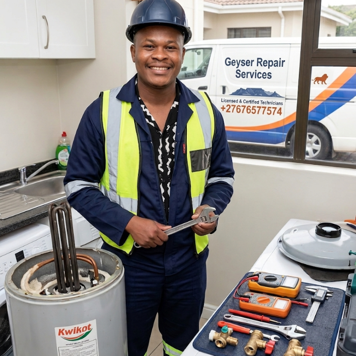 Geyser repair services in Cape Town by Romelectrical, repairing leaking, faulty, and non-heating electric and solar geysers for homes and businesses.